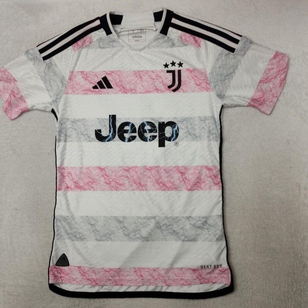 Adidas Juventus 23/24 Jersey Mens Small White Pink Jeep Soccer Nguyen 23 Tagless